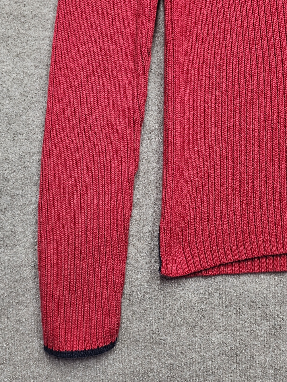 Y2K Polo Jeans Co Ralph Lauren XL Red American Flag Cotton Ribbed Sweater - Picture 7 of 13